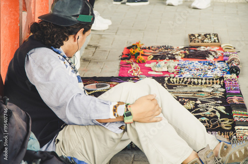 Craft seller in the street photo