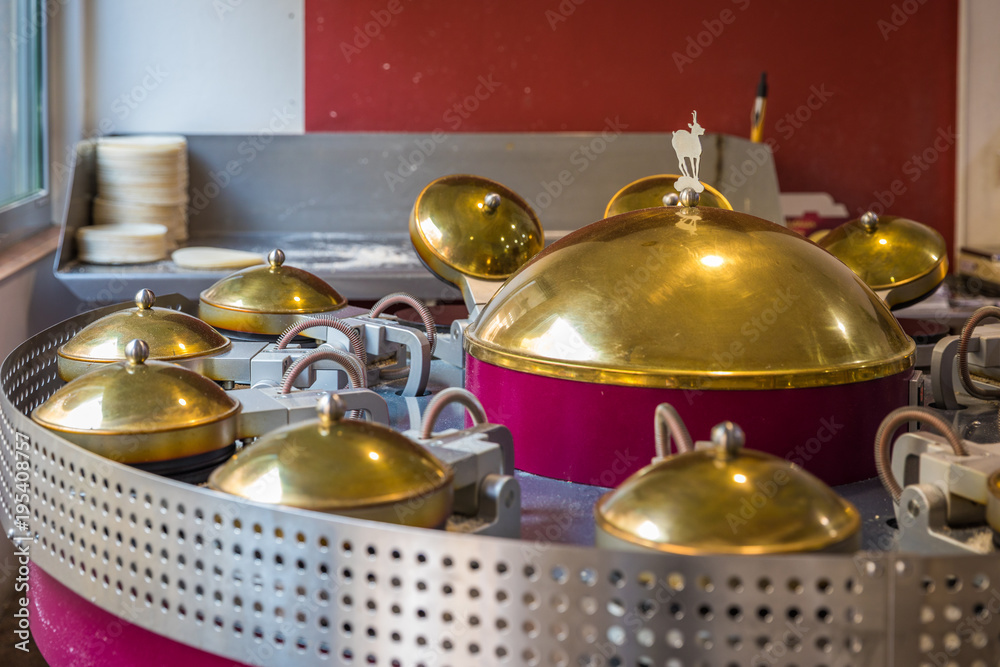 Machinery used to make wafers in Karlovy Vary, are a traditional and very popular snack. Karlovy Vary, Czech Republic Machinery used to make wafers in Karlovy Vary, are a traditional and very popular snack. Karlovy Vary, Czech Republic