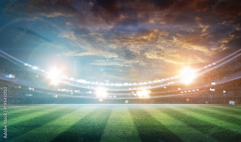lights at night and stadium 3D rendering. lights at night and stadium 3D rendering.