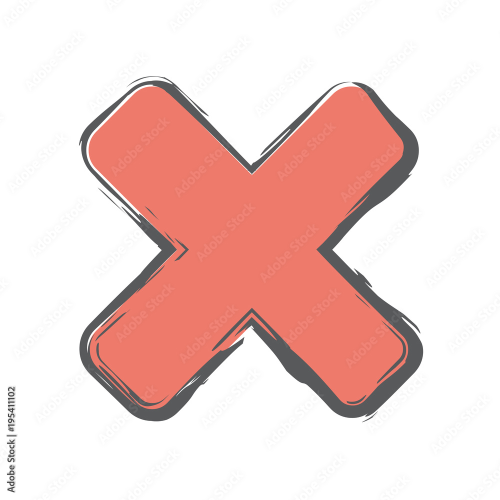 Obraz premium Rough Brush Icon - X