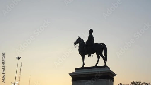 The Equestrian Statue of King Chulalongkorn. Bangkok, Thailand. photo