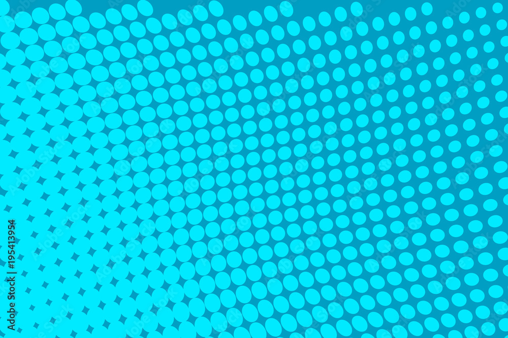 Bright blue halftone background. Digital gradient. Wavy dotted pattern with circles, dots, point large scale. Vector illustration Bright blue halftone background. Digital gradient. Wavy dotted pattern with circles, dots, point large scale. Vector illustration