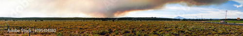 Long Panoramic View Smoke Summer Widfire Oregon Cascade Mountains