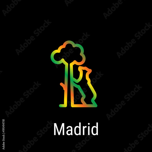 Madrid, Spain Vector Line Icon