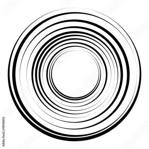 Geometric radial element. Abstract concentric, radial geometric motif