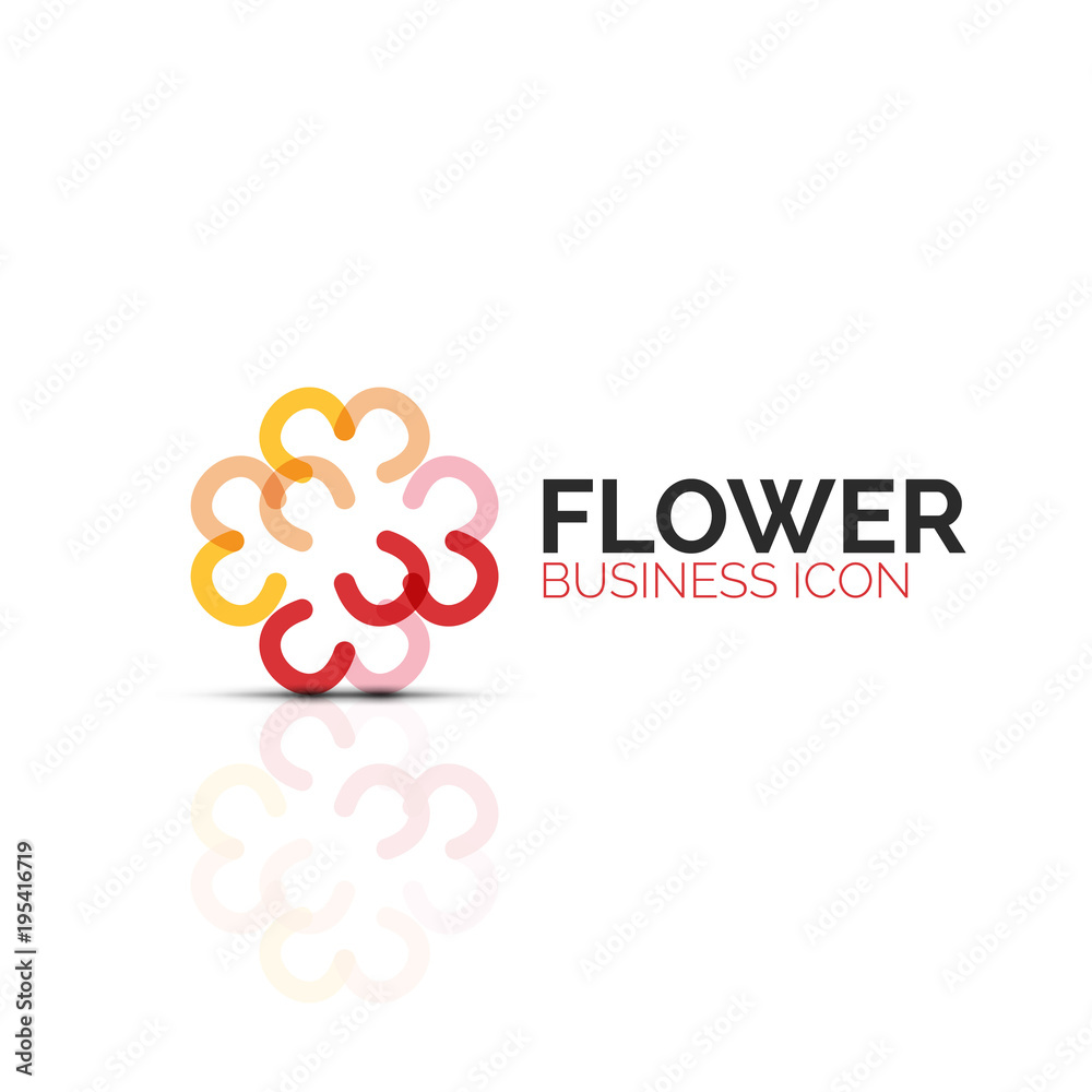 Abstract flower or star minimalistic linear icon, thin line geometric flat symbol for business icon design, abstract button or emblem Abstract flower or star minimalistic linear icon, thin line geometric flat symbol for business icon design, abstract button or emblem