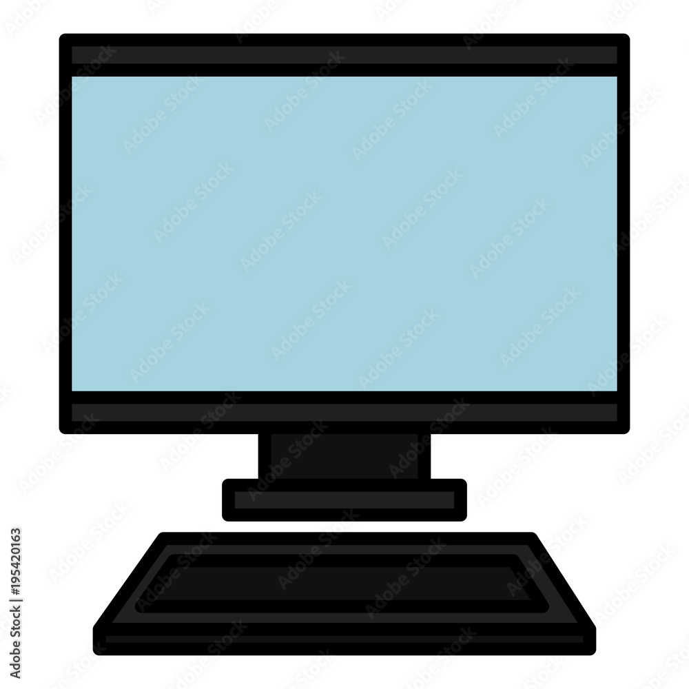 desktop computer isolated icon desktop computer isolated icon