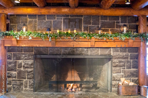 Floral Garland at Wedding Venue photo