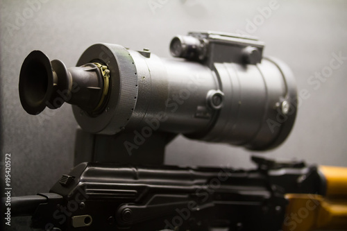 Soviet Russian weapon - automatic rifle with night vision sight