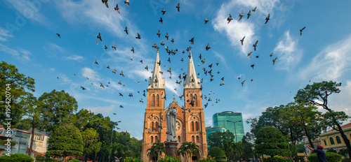 Notre-Dame Cathedral Basilica of Saigon, officially Cathedral Basilica of Our Lady of The Immaculate Conception is a cathedral located in the downtown of Ho Chi Minh City, Vietnam photo