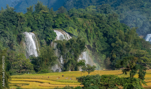 Ban Gioc Waterfall - Detian waterfall Ban Gioc Waterfall - Detian waterfall Ban Gioc Waterfall is the most magnificent waterfall in Vietnam, located in Dam Thuy Commune, Trung Khanh District, Cao Bang photo