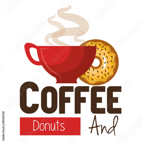 delicious coffee cup and donuts