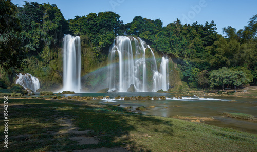 Ban Gioc Waterfall - Detian waterfall Ban Gioc Waterfall - Detian waterfall Ban Gioc Waterfall is the most magnificent waterfall in Vietnam  located in Dam Thuy Commune  Trung Khanh District  Cao Bang