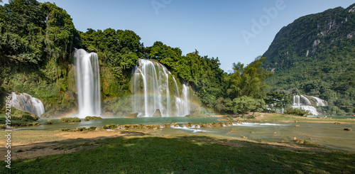 Ban Gioc Waterfall - Detian waterfall Ban Gioc Waterfall - Detian waterfall Ban Gioc Waterfall is the most magnificent waterfall in Vietnam, located in Dam Thuy Commune, Trung Khanh District, Cao Bang