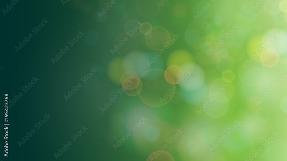 Green bokeh nature abstract background.Vector illustation.