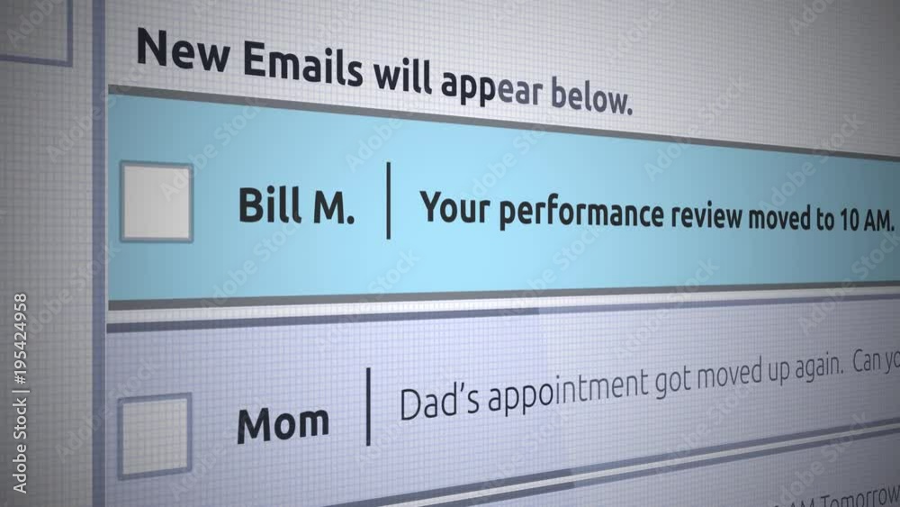 Generic Email New Inbox Message - Business email about performance review Generic Email New Inbox Message - Business email about performance review
