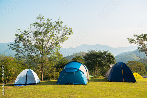 Tents on the nature of valleys.