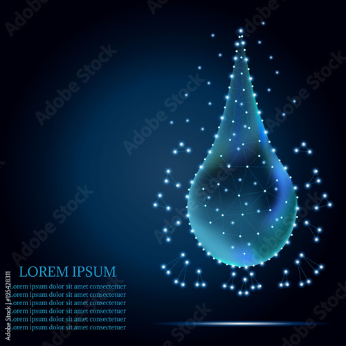 Polygonal water or collagen , blue, mesh 2