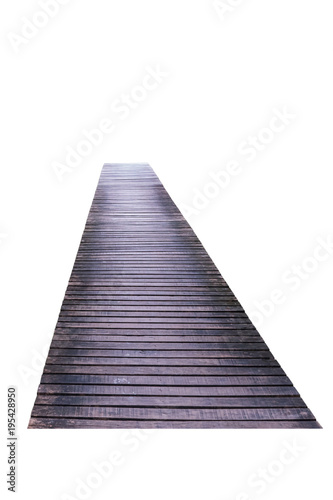 Wooden bridge isolated on white background. This has clipping path.