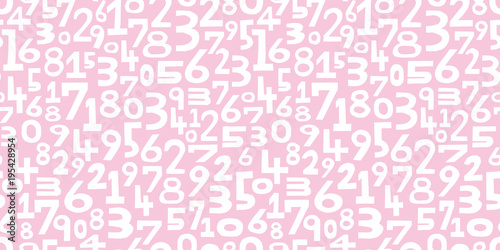Numbers background. Seamless pattern.Vector.                      