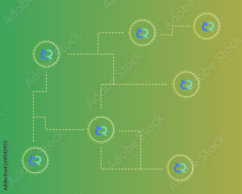 Blockchain decred symbol networking background
