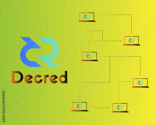 Blockchain decred symbol virtual payment background