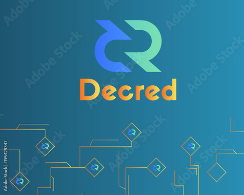 Blockchain decred symbol circuit network background
