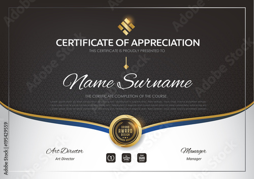 certificate template with luxury pattern,diploma,Vector illustration.