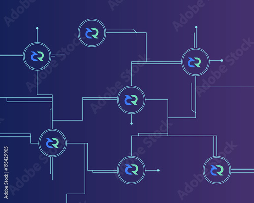 Blockchain decred symbol on dark background