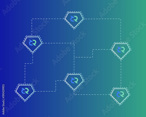 Blockchain decred symbol network theme background