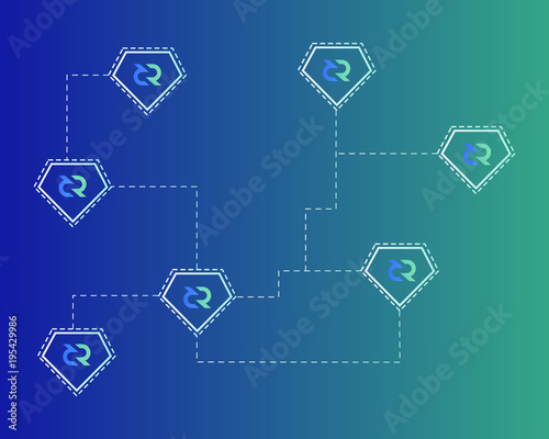 Blockchain decred symbol network theme background