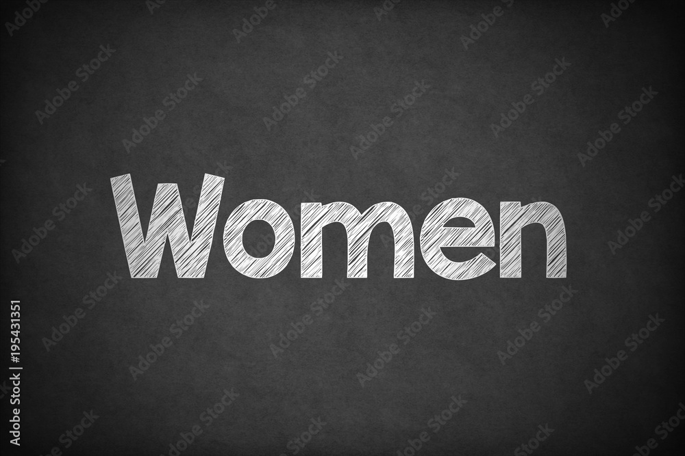 Obraz premium Women on Textured Blackboard.