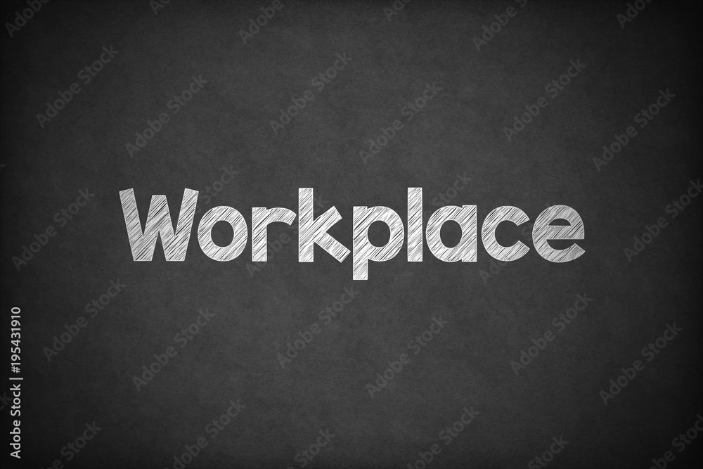 Obraz premium Workplace on Textured Blackboard.