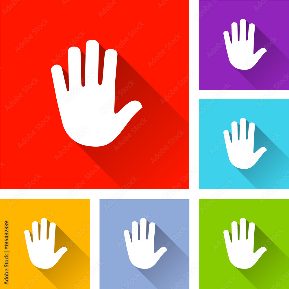 Obraz premium hand icons with long shadow
