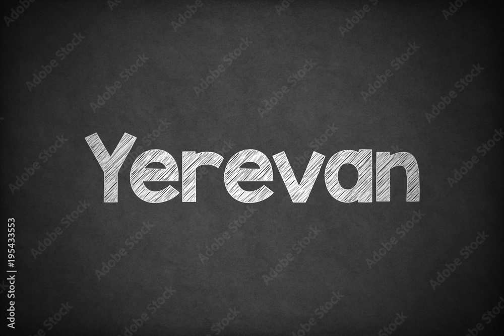 Obraz premium Yerevan on Textured Blackboard.