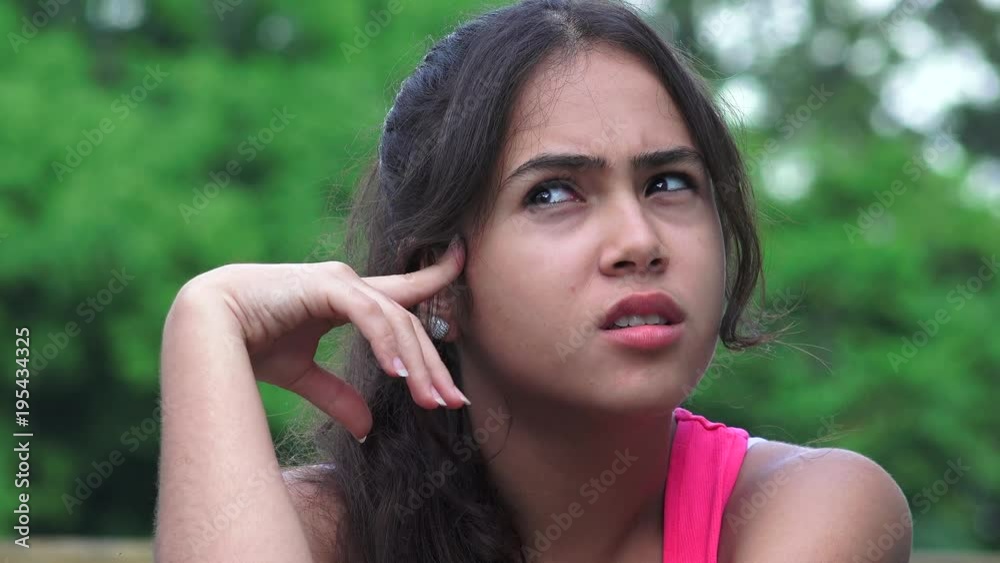 Confused Female Teen Thinking Confused Female Teen Thinking