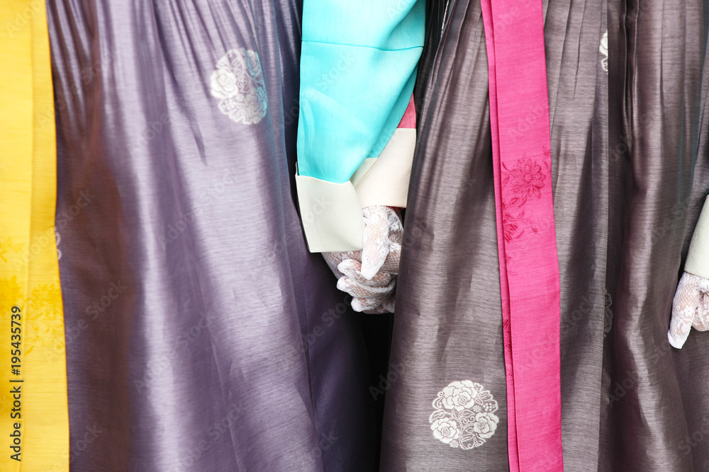 Hanbok, Korean traditional clothes, Wedding ceremony Stock Photo