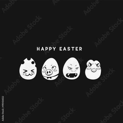 Minimal logo of happy esters vector illustration.