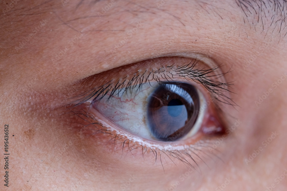 Obraz premium asia woman eye macro, the vision of the future and healthy life concept. view precise and straight to the target concept