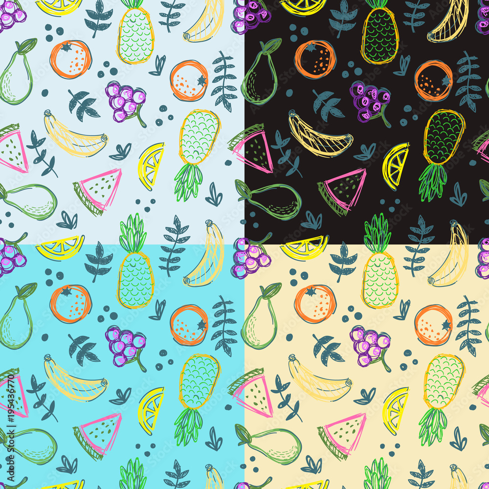 Fototapeta premium fruits seamless pattern