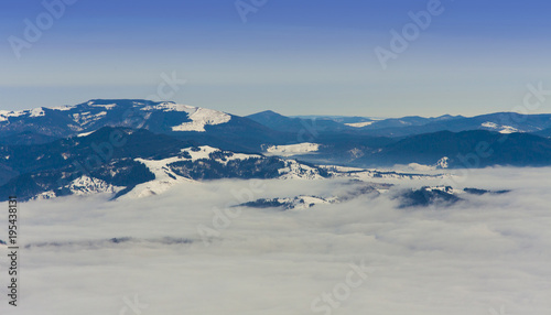 hills above the clouds. Romanian Carpathians, Stanisoarei mountains