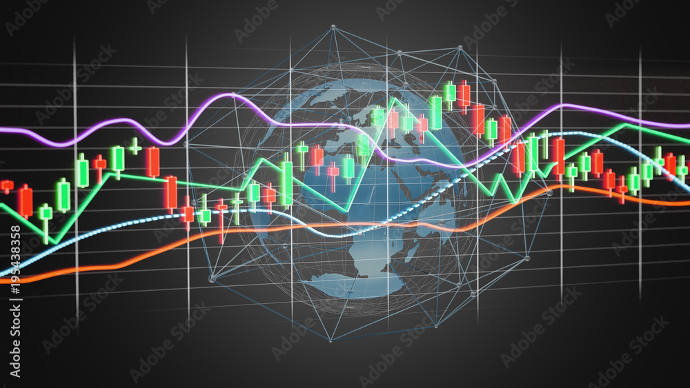 3d render Stock exchange trading data information display on a futuristic interface 3d render Stock exchange trading data information display on a futuristic interface