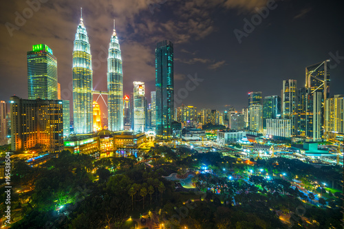 Kuala Lumpur  Malaysia.Twin Towers and KLCC Park.