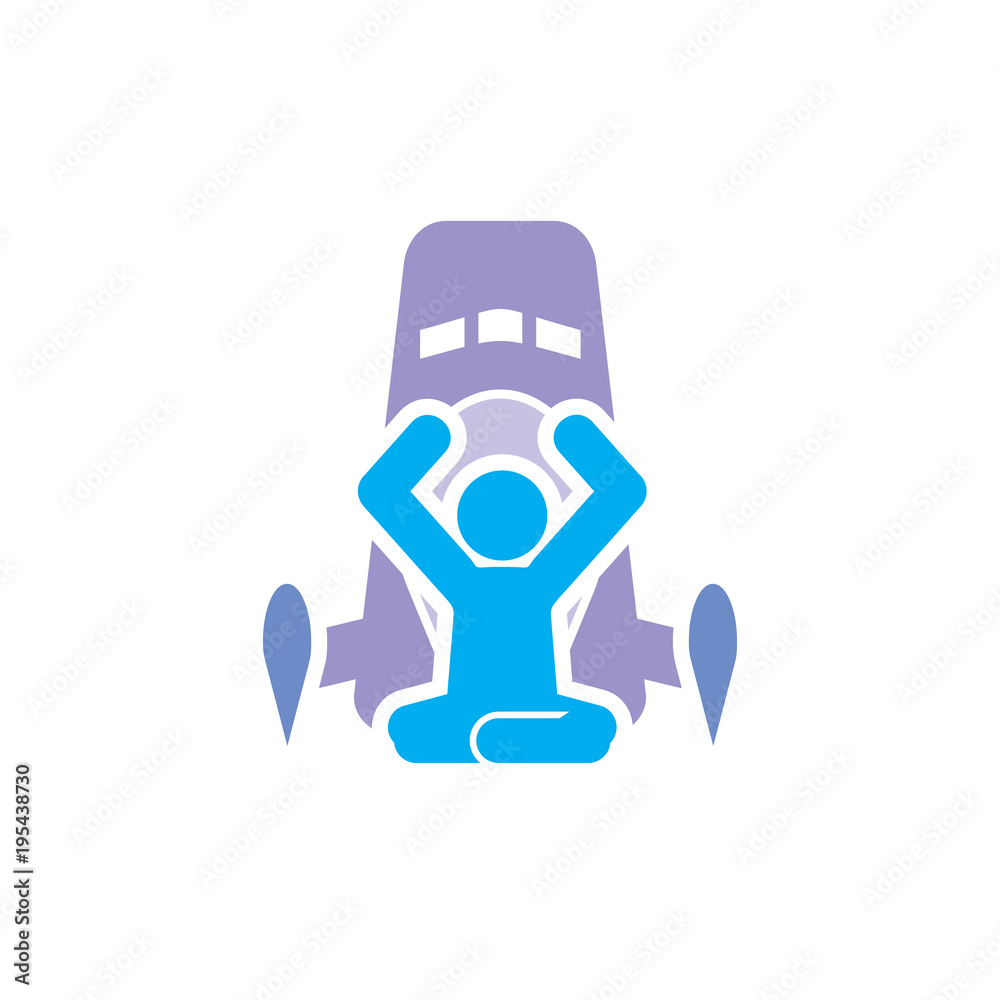 Yoga Rocket Logo Icon Design Yoga Rocket Logo Icon Design