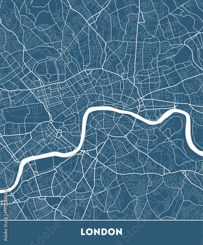 mapa miasta Londynu z dobrze zorganizowanymi oddzielonymi warstwami.