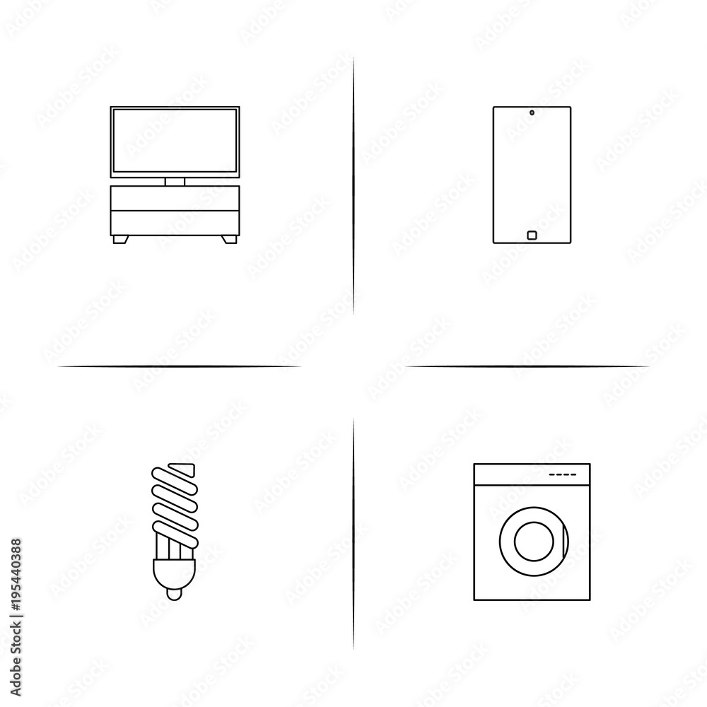 Devices simple linear icon set.Simple outline icons Devices simple linear icon set.Simple outline icons