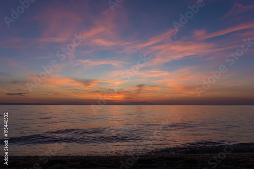 Gorgeous sea and sky colors in the dusk, Sithonia, Chalkidiki, Greece © kokixx
