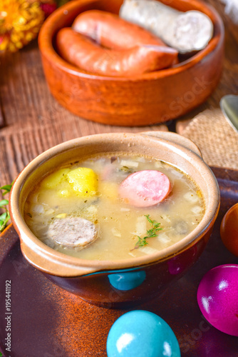 easter decoration with polish easter soup