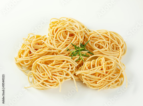 bundles of spaghetti pasta