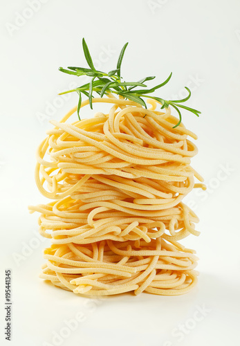 bundles of spaghetti pasta